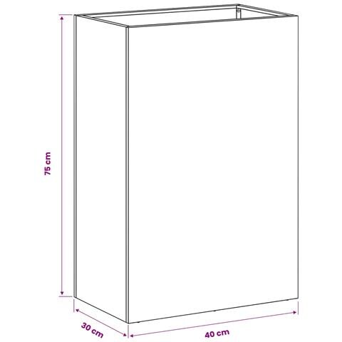 Vaso da giardino 2 pz Argento 40 x 30 x 75 cm Acciaio zincato - Foto 8