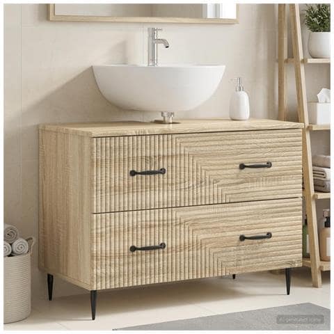 Armadio per Lavabo da Bagno HAARLEM Rovere Sonoma - Foto 2