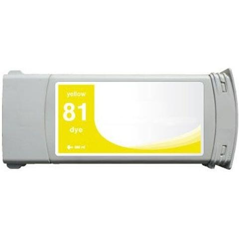 Cartuccia 81 Giallo C4933a Compatibile Per Hp Designjet 5000 5500 5000ps 5500ps 680ml Inchiostro Dye - Foto 1