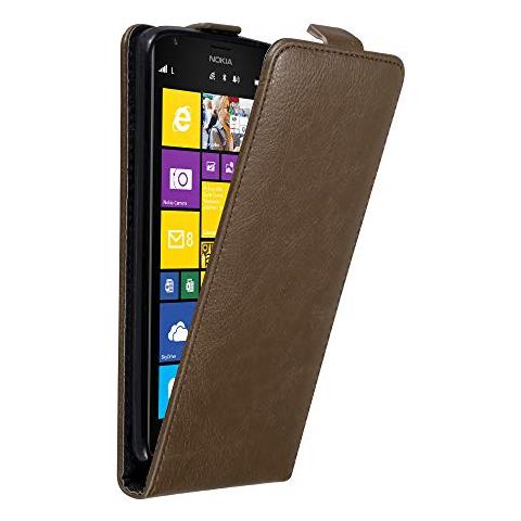 Custodia Compatibile Con Nokia Lumia 1520 In Bruno Caffè - Coperchio Protettivo In Design Flip Con Chiusura Magnetica - Foto 1