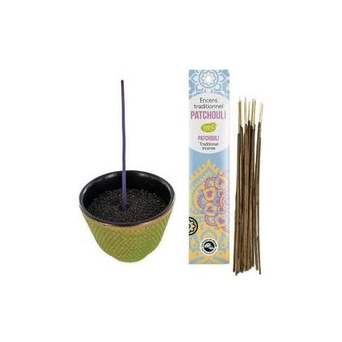 Porta Incenso In Ghisa Zen Verde E Oro + Incenso Indiano Con Patchouli - Foto 1