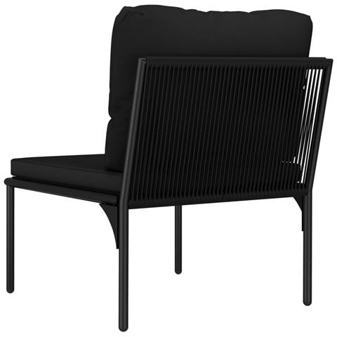 Set Divani Da Giardino 3 Pz Con Cuscini Neri In Pvc - Foto 2