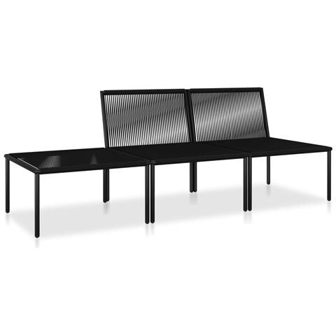Set Divani Da Giardino 3 Pz Con Cuscini Neri In Pvc - Foto 10