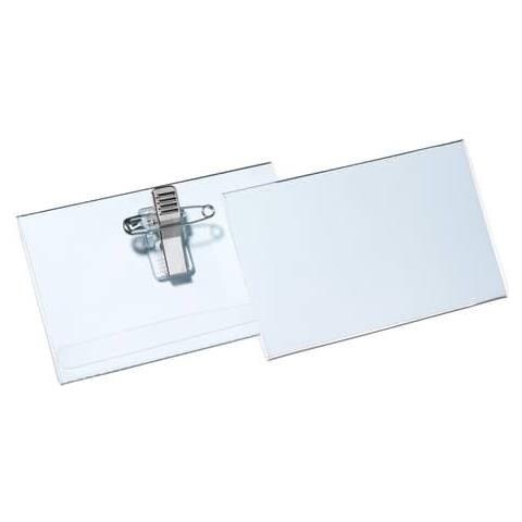 Portanomi Eurobadge Con Combi Clip Pvc Trasparente Inserto 54x90mm Conf. 50 - 814519 - Foto 1