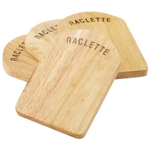77937, Set Di Sottopentola Per Padelle Raclette, 4 Pezzi, 14 X 9,5 Cm, Legno, Baar, Wood - Foto 1