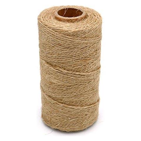 Corda Di Iuta 100m Marrone Naturale Juta Spago String 2 Ply Stringa Sottile Per I Mestieri Regalo Pacchetto Spago E Giardinaggio Applicazioni - Foto 1