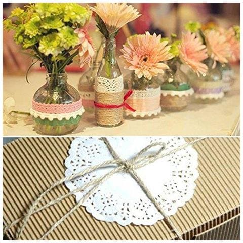 Corda Di Iuta 100m Marrone Naturale Juta Spago String 2 Ply Stringa Sottile Per I Mestieri Regalo Pacchetto Spago E Giardinaggio Applicazioni - Foto 4