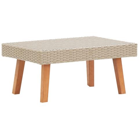Tavolino Da Giardino In Polyrattan Beige - Foto 1