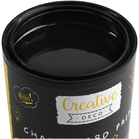 Vernice Lavagna Nera Gesso | 1000ml | 10 M² / 1l Efficiente | Pittura Opaca Per Pareti Legno Metallo Vetro E Altro | A Base D’acqua | Non Tossica | Per Scritte In Gesso E Disegni - Foto 2
