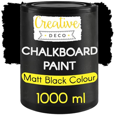 Vernice Lavagna Nera Gesso | 1000ml | 10 M² / 1l Efficiente | Pittura Opaca Per Pareti Legno Metallo Vetro E Altro | A Base D’acqua | Non Tossica | Per Scritte In Gesso E Disegni - Foto 1