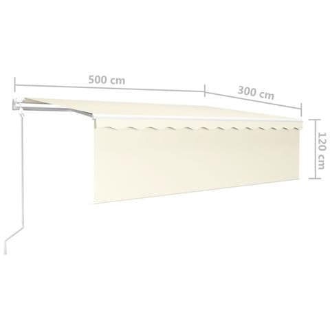 Tenda Retrattile Automatica con Parasole 5x3m Crema - Foto 8