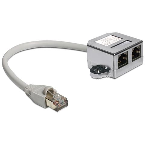65177, RJ45, 2 x RJ45, Maschio / femmina, Grigio - Foto 2