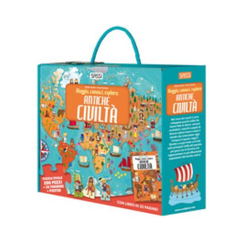 Matteo Gaule - Antiche civiltà. Viaggia, conosci, esplora. Ediz. a colori. Con 32 formine. Con puzzle ovale. Con Poster - Foto 1