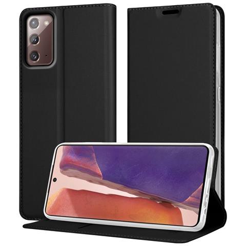 Custodia Compatibile Con Samsung Galaxy Note 20 In Classy Nero - Coperchio Protettiva Con Chiusura Magnetica, Funzione Stand E Tasca Per Le Carte - Foto 1