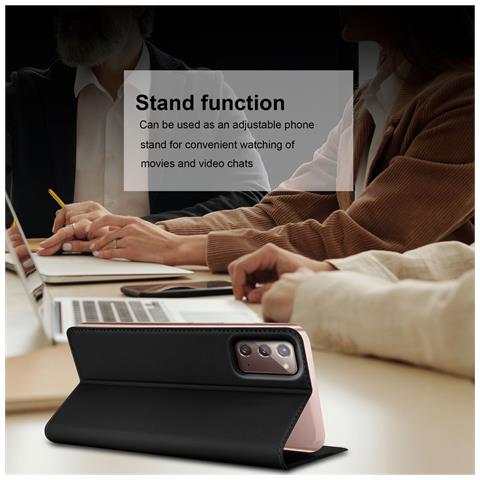Custodia Compatibile Con Samsung Galaxy Note 20 In Classy Nero - Coperchio Protettiva Con Chiusura Magnetica, Funzione Stand E Tasca Per Le Carte - Foto 8