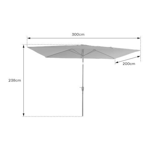 Hapunaombrello Rettangolare Diritto 2x3m Beige - Foto 8