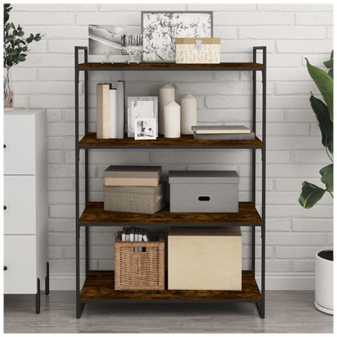 Mensole Parete 4pz Rovere Fumo 80x40x1,5 Cm Legno Multistrato - Foto 3