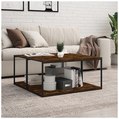 Mensole Parete 4pz Rovere Fumo 80x40x1,5 Cm Legno Multistrato - Foto 1