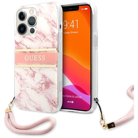 Cover Per Iphone 13 Pro Marble Strap, Rosa - Foto 2