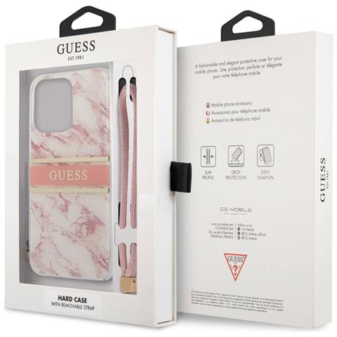 Cover Per Iphone 13 Pro Marble Strap, Rosa - Foto 3