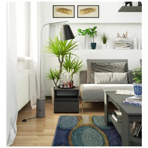 Comodino CL1, 1 cassetto, 40x35x40 cm, Colore Grigio Grafite - Foto 4