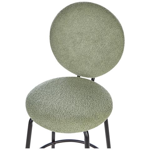 Set Di 2 Sedie Alte Emery Bouclé Verde Chiaro - Foto 2