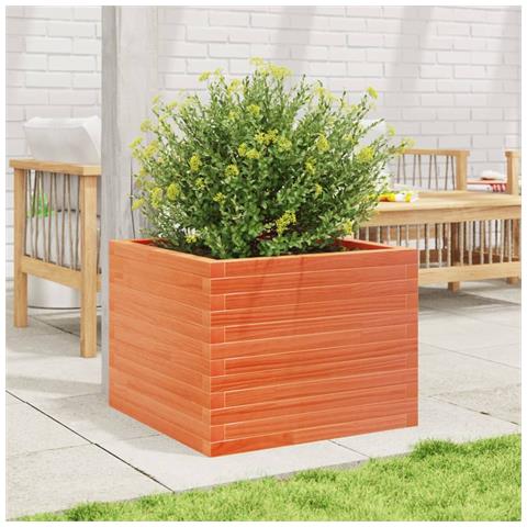 Fioriera Giardino Marrone Cera 60x60x45,5cm Legno Massello Pino - Foto 3