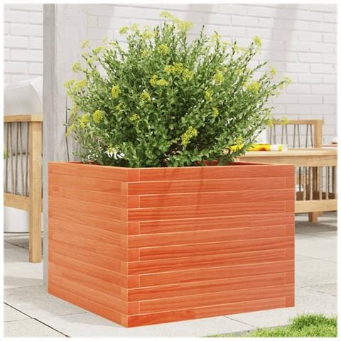 Fioriera Giardino Marrone Cera 60x60x45,5cm Legno Massello Pino - Foto 1