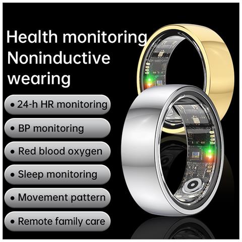 Smart Ring R1000 – Monitor Del Sonno, Bluetooth 5.0, Monitor Dell'ossigeno Nel Sangue Silver 9 - Foto 7