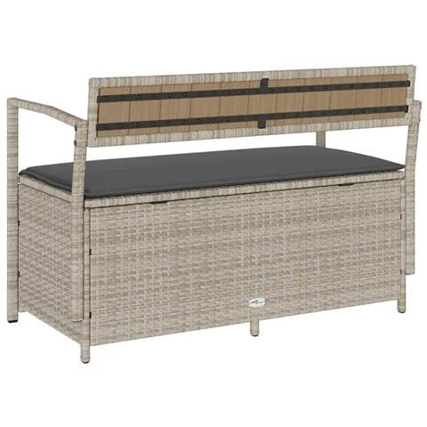 Panca Portaoggetti da Giardino con Cuscino in Polyrattan - Foto 2