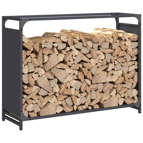 Rastrelliera per Legna da Ardere Antracite 90x28x65 cm - Foto 9