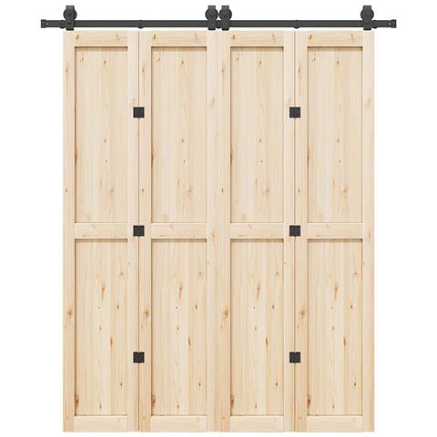 Kit Di Binari Per Porte Scorrevoli 183 Cm Acciaio Nero - Foto 1