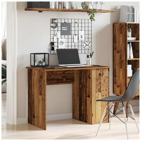 Scrivania Legno Antico 100x55x75 Cm In Legno Multistrato - Foto 3