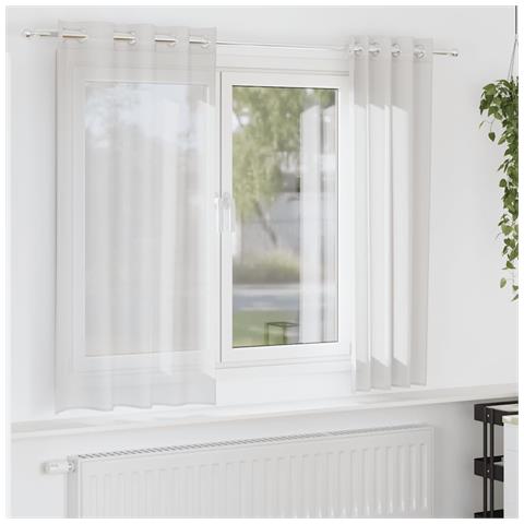 Tende In Voile Con Occhielli 2 Pz Bianco - Foto 1