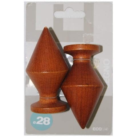 Terminale Per Bastoni A Rombo In Legno Di Pino Diametro 28mm*** - Foto 1