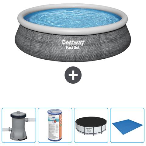 Piscina Fuori Terra - In Giro - 457x84 Cm - Grigio - Include Accessori Coordinati Cb52 - Foto 1