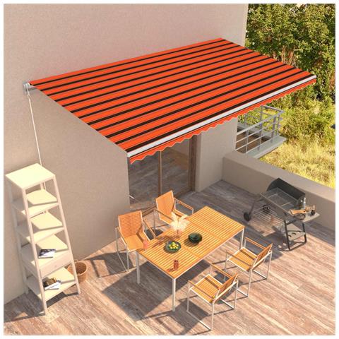 Tenda Da Sole Retrattile Manuale 600x300 Cm Arancione E Marrone - Foto 7