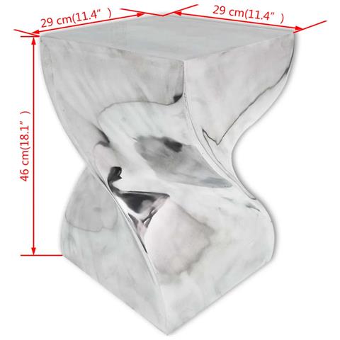 Sgabello /tavolino Forma Attorcigliata In Alluminio Argentato - Foto 6