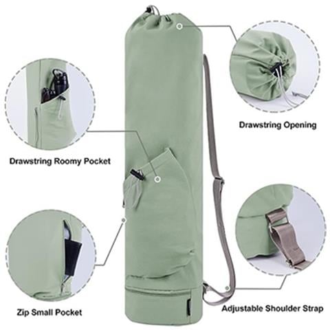 Borsa Versatile Per Tappetino Da Yoga Con Borraccia E Tasca Per Indumenti Bagnati - Foto 4