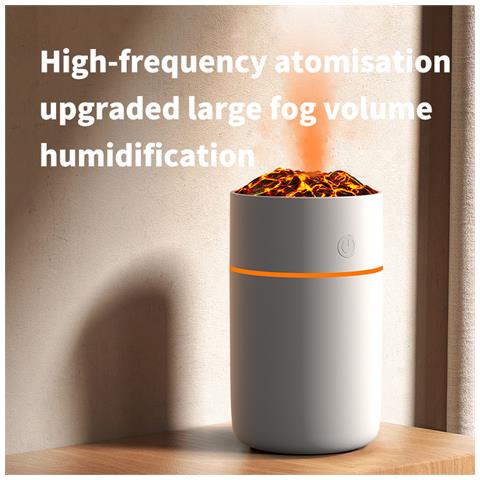 Umidificatore Vulcano Hs01: Simula La Fiamma, Purifica L'aria White - Foto 2