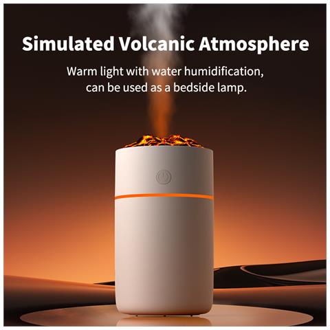 Umidificatore Vulcano Hs01: Simula La Fiamma, Purifica L'aria White - Foto 7