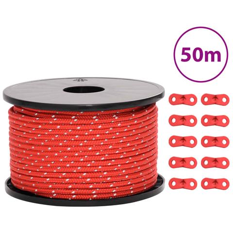 Corda Tenda con Strisce Riflettenti e Chiavi 50 m 5 mm - Foto 1