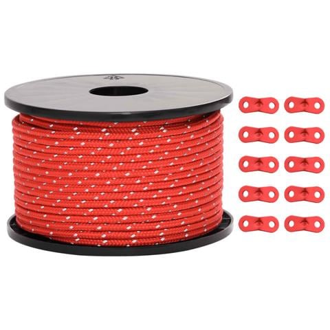 Corda Tenda con Strisce Riflettenti e Chiavi 50 m 5 mm - Foto 2