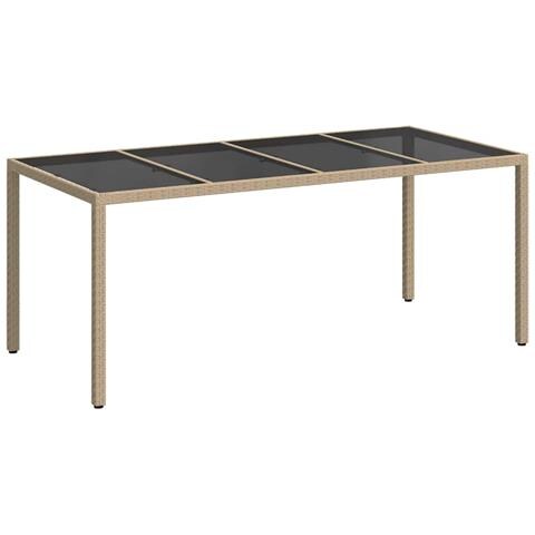 Tavolo da Pranzo da Giardino Beige 190x90x75 cm Polyrattan - Foto 1