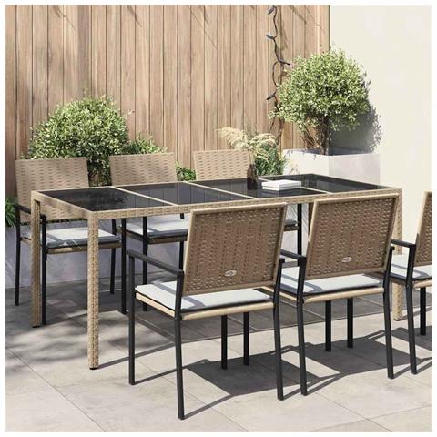 Tavolo da Pranzo da Giardino Beige 190x90x75 cm Polyrattan - Foto 2