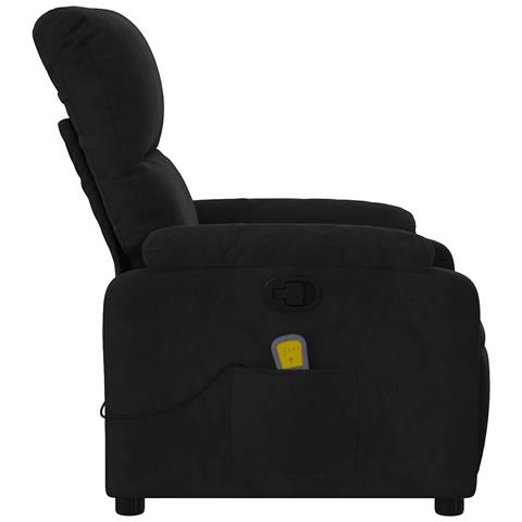 Poltrona Reclinabile Massaggiante Nera in Tessuto di Microfibra - Foto 9