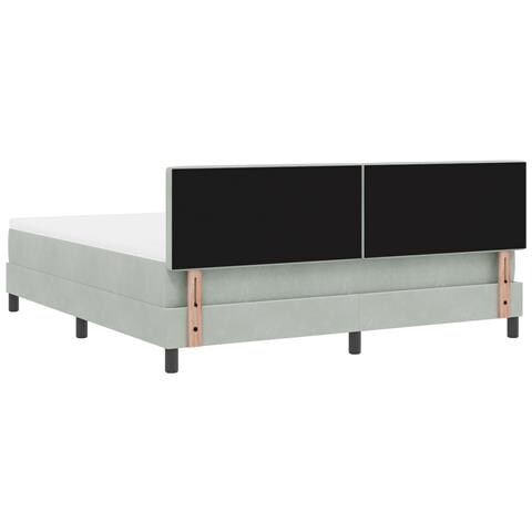 Letto con contenitore  e materasso & luce LED Grigio chiaro 180x200 cm Vellutato - Foto 9