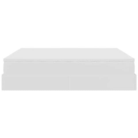 Struttura Letto Pouf con Materasso Bianco 160x200 cm Similpelle - Foto 9