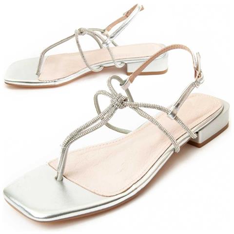 Sandalo Con Tacco Sandalo2 Argento. - Foto 1