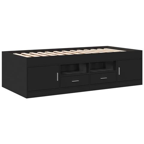 Lusso Casadino - Divano Letto Con Cassetti Senza Materasso Nero 90x190 Cm - Foto 2